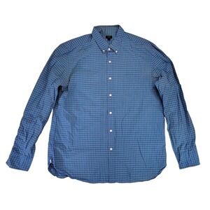 J. Crew Mens‎ Blue Plaid Button Down Casual Shirt Size XL